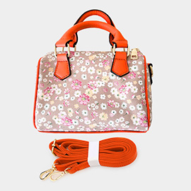 Flower Patterned Tote / Crossbody Bag