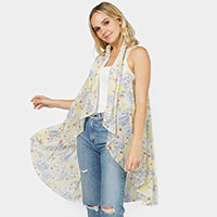 Flower Printed Round Vest