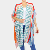 Patchwork Printed Cover Up Kimono Poncho