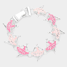 Enamel Metal Ballerina Link Magnetic Bracelet