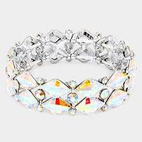 Petal Stone Cluster Stretch Evening Bracelet