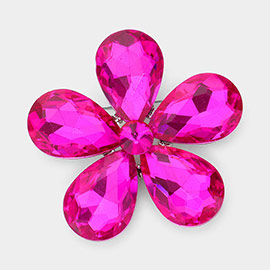 Teardrop Stone Flower Pin Brooch