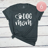 6PCS - Assorted Size DOG mom Graphic T-shirts