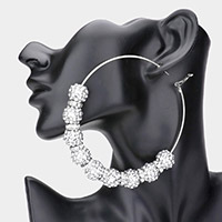 Shamballa Ball Hoop Earrings