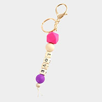 LOVE Message Geometric Beaded Keychain