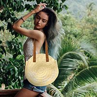 Hola, Verano Weaving Round Jute Shoulder Bag