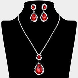 Teardrop Accented Rhinestone Necklace