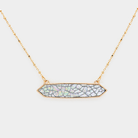 Patterned Hexagon Pendant Necklace