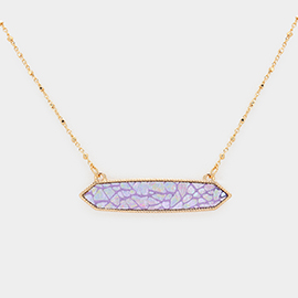 Patterned Hexagon Pendant Necklace