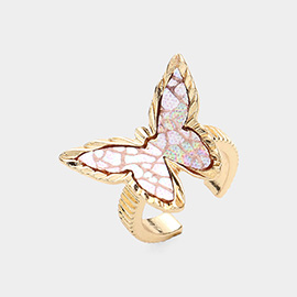 Patterned Butterfly Ring