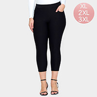 Solid Capri Ponte Pants