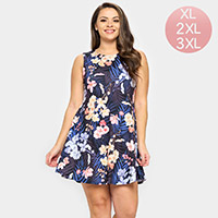 Flower Patterned A-Line Dress