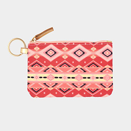 Boho Aztec Patterned ID Wallet Detachable Lanyard