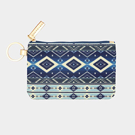 Boho Aztec Patterned ID Wallet Detachable Lanyard