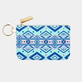 Boho Aztec Patterned ID Wallet Detachable Lanyard