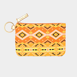 Boho Aztec Patterned ID Wallet Detachable Lanyard