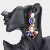 Crystal Rhinestone Pave Drop Evening Earrings