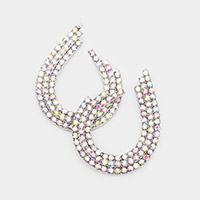 Rhinestone Pave Open Teardrop Evening Earrings