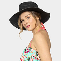 Pearl Embellished Aztec Band Panama Sun Hat