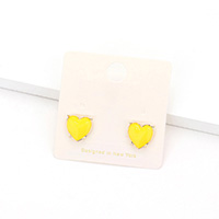 Enamel Heart Stud Earrings