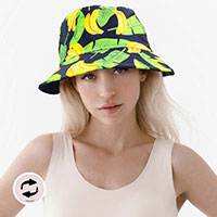 Banana Leaf Patterned Reversible Bucket Hat