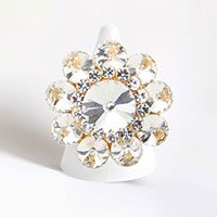 Round Crystal Flower Stretch Ring