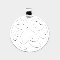 Pattern Detailed Metal Round Layered Pendant