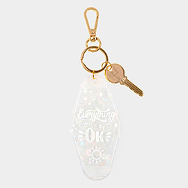 Everything WILL BE OK Message Celluloid Acetate Keychain