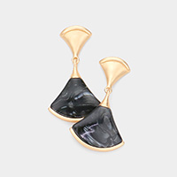 Fan Shaped Celluloid Acetate Dangle Earrings