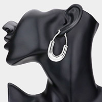 Metal Half Oval Pin Catch Earrings