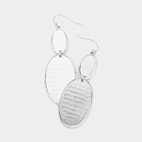 Double Metal Oval Link Dangle Earrings