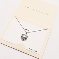 CZ Embellished Oval Pearl Pendant Necklace