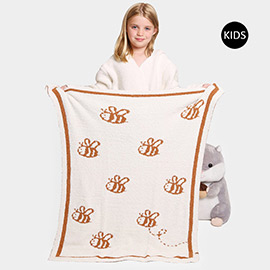 Honey Bee Patterned Kids Throw Blanket