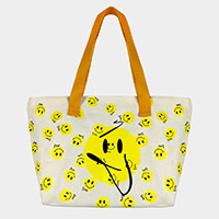 Smile Patterned Shoulder Bag