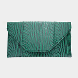 Snake Skin Patterned Envelope Clutch / Shoulder Bag