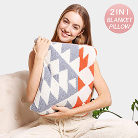 2 IN 1 Reversible Boho Tribal Patterned Blanket / Pillow