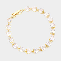 CZ Heart Link Evening Bracelet