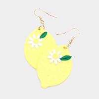 Lemon Polymer Clay Dangle Earrings