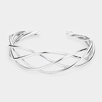 Brass Metal Braided Cuff Bracelet