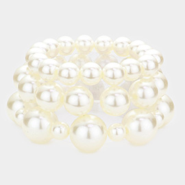 3PCS - Pearl Strand Stretch Bracelets