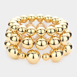 3PCS - Metal Ball Stretch Bracelets