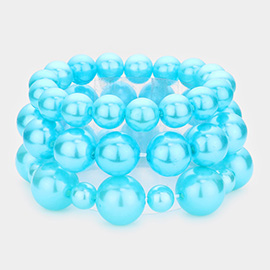 3PCS - Pearl Strand Stretch Bracelets