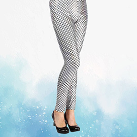 Metallic Mermaid Fish Scales Leggings