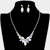 Marquise Stone Accented Rhinestone Necklace