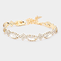 Crystal Glass Marquise Evening Bracelet