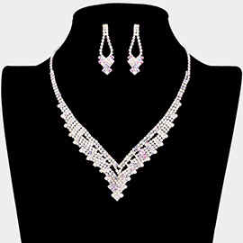 Rhinestone Pave Necklace Set