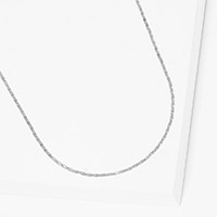 White Gold Dipped Metal Chain Necklace