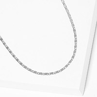 White Gold Dipped Metal Chain Necklace