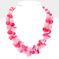 Marble Beads Double Layered Necklace