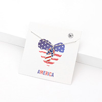 American USA Flag Flip Flop Pendant Necklace